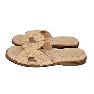 Abound Giada Womens Slide Sandals Size 7 Natural Braided Raffia